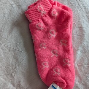 Pink Ribbon Ankle Socks